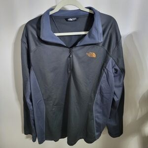 Men's The North Face Dark Gray & Blue Quarter-Zip Pullover, Size XXL